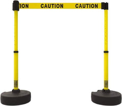 Banner Stakes - 42" High Plastic Pedestrian Barrier - 15' Long Rope - Apex Tool & Supply
