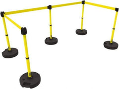 Banner Stakes - 42" High Plastic Pedestrian Barrier - 15' Long Rope - Apex Tool & Supply