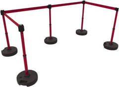 Banner Stakes - 42" High Plastic Pedestrian Barrier - 15' Long Rope - Apex Tool & Supply