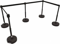 Banner Stakes - 42" High Plastic Pedestrian Barrier - 15' Long Rope - Apex Tool & Supply