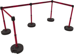 Banner Stakes - 42" High Plastic Pedestrian Barrier - 15' Long Rope - Apex Tool & Supply
