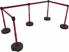 Banner Stakes - 42" High Plastic Pedestrian Barrier - 15' Long Rope - Apex Tool & Supply