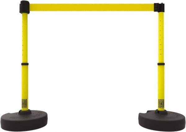 Banner Stakes - 42" High Plastic Pedestrian Barrier - 15' Long Rope - Apex Tool & Supply