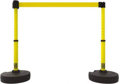Banner Stakes - 42" High Plastic Pedestrian Barrier - 15' Long Rope - Apex Tool & Supply