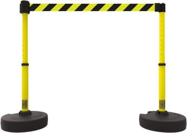 Banner Stakes - 42" High Plastic Pedestrian Barrier - 15' Long Rope - Apex Tool & Supply