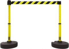 Banner Stakes - 42" High Plastic Pedestrian Barrier - 15' Long Rope - Apex Tool & Supply