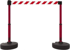 Banner Stakes - 42" High Plastic Pedestrian Barrier - 15' Long Rope - Apex Tool & Supply