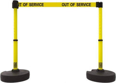 Banner Stakes - 42" High Plastic Pedestrian Barrier - 15' Long Rope - Apex Tool & Supply