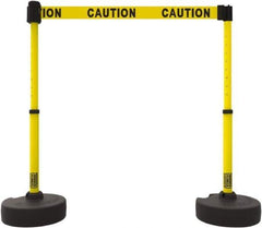 Banner Stakes - 42" High Plastic Pedestrian Barrier - 15' Long Rope - Apex Tool & Supply