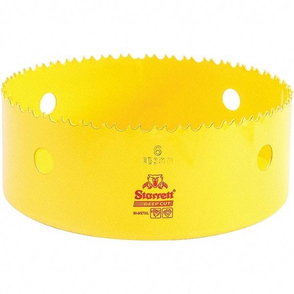 Starrett - 6" Diam, 2" Cutting Depth, Hole Saw - High Speed Steel Saw, Toothed Edge - Apex Tool & Supply