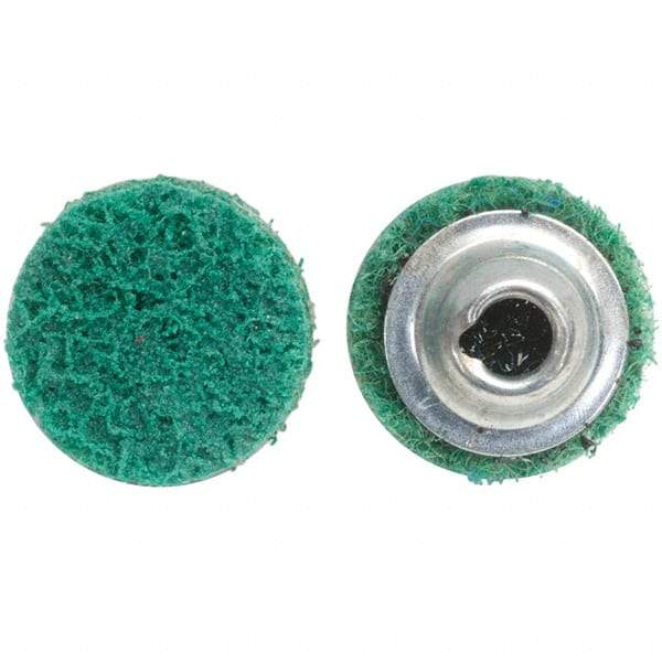 Norton - 4" Disc Diam, Aluminum Oxide Quick Change Disc - Type S Attaching System, Nonwoven, Green, Fine Grade, 15,000 RPM - Apex Tool & Supply