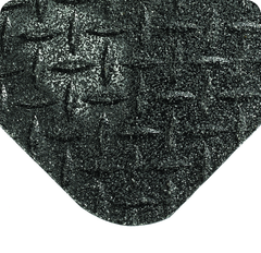 Diamond Plate with GritWorks Floor Mat - 2' x 3' x 15/16" Thick - (Black Diamond Plate Sponge Cote Coating) - Apex Tool & Supply