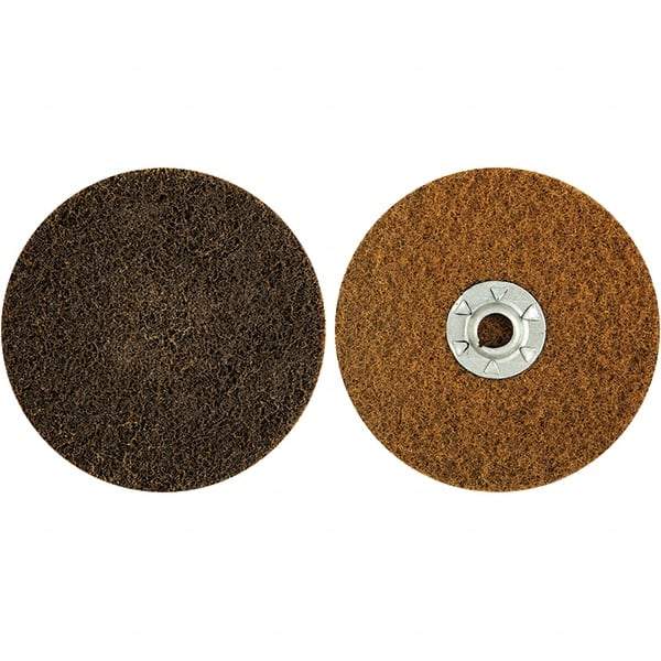 Norton - 5" Disc Diam, Aluminum Oxide Quick Change Disc - Type R Attaching System, Nonwoven, Brown, Coarse Grade, 12,000 RPM - Apex Tool & Supply