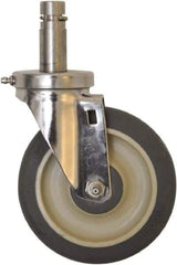 Eagle MHC - 5" Diam x 1-1/4" Wide x 8-1/4" OAH Stem Mount Swivel Caster - Polyurethane, 300 Lb Capacity, Sealed Precision Ball Bearing, 1" Round Stem - Apex Tool & Supply