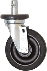 Eagle MHC - 5" Diam x 1-1/4" Wide x 8-1/4" OAH Stem Mount Swivel Caster - Rubber, 300 Lb Capacity, Plain Bearing, 1" Round Stem - Apex Tool & Supply