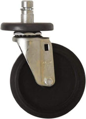 Eagle MHC - 5" Diam x 1" Wide x 7-3/4" OAH Stem Mount Swivel Caster - Rubber, 125 Lb Capacity, Plain Bearing, 1" Round Stem - Apex Tool & Supply