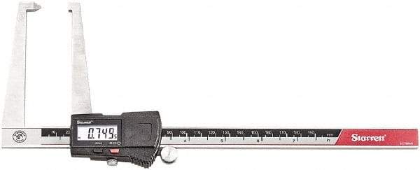 Starrett - 0 to 6" Range 0.0005" Resolution, Electronic Caliper - Stainless Steel with 1-1/2" Stainless Steel Jaws - Apex Tool & Supply