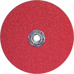 Norton - 7" Diam 5/8-11 Threaded Hole 60 Grit Fiber Disc - Ceramic Alumina, 8,600 Max RPM - Apex Tool & Supply