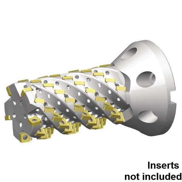 Kennametal - 90 Inserts, 3" Cut Diam, 46.2mm Arbor Diam, 7.278" Max Depth of Cut, Indexable Square-Shoulder Face Mill - 0° Lead Angle, 9-1/2" High, SNHJ1206.. Insert Compatibility, Through Coolant, Series HARVI Ultra 8X - Apex Tool & Supply