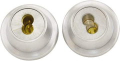 Stanley - 1-5/8 to 1-3/4" Door Thickness, Satin Chrome Finish, Double Cylinder Deadbolt - Nonhanded Handling, Key Override, 5 Pin Brass Cylinder - Apex Tool & Supply