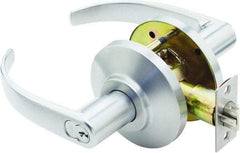 Stanley - Grade 2 Entry Lever Lockset for 1-3/8 to 2" Thick Doors - 2-3/4" Back Set, Best SFIC Cylinder, Brass, Satin Chrome Finish - Apex Tool & Supply