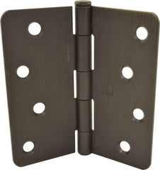Hager - 4" Wide x 4" High 1/4 Radius Residential Hinge - Round Edge, Steel, Bronze Finish - Apex Tool & Supply