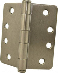 Hager - 4" Wide x 4" High 1/4 Radius Residential Hinge - Round Edge, Steel, Black Nickel Finish - Apex Tool & Supply