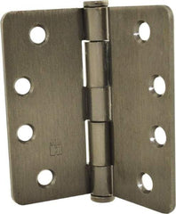 Hager - 4" Wide x 4" High 1/4 Radius Residential Hinge - Round Edge, Steel, Oil Rubbed Bronze Finish - Apex Tool & Supply