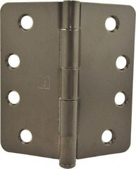 Hager - 4" Wide x 4" High 1/4 Radius Residential Hinge - Round Edge, Steel, Dark Bronze Finish - Apex Tool & Supply