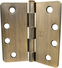 Hager - 4" Wide x 4" High 1/4 Radius Residential Hinge - Round Edge, Steel, Antique Bronze Finish - Apex Tool & Supply