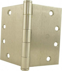 Hager - 6" Wide x 4-1/2" High Square Corner Residential Hinge - Square Edge, Steel, Satin Nickel Finish - Apex Tool & Supply