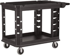 Suncast - 500 Lb Capacity, 26-1/2" Wide x 47-25/32" Long x 34-13/16" High Standard Utility Cart - 2 Shelf, Structural Foam, 2 Swivel, 2 Fixed/Locking Casters - Apex Tool & Supply