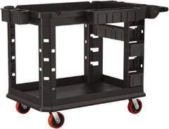 Suncast - 500 Lb Capacity, 26-1/2" Wide x 47-1/16" Long x 34-13/16" High Standard Utility Cart - 2 Shelf, Structural Foam, 4 Swivel Casters - Apex Tool & Supply