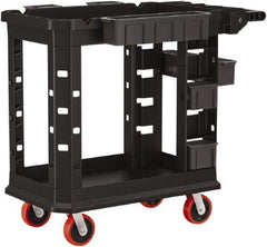 Suncast - 500 Lb Capacity, 19-1/2" Wide x 34-13/16" Long x 41-25/32" High Standard Utility Cart - 2 Shelf, Structural Foam, 4 Swivel Casters - Apex Tool & Supply