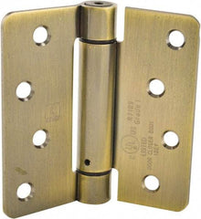 Hager - 4" Wide x 4" High Special Residential Residential Hinge - Round Edge, Steel, Antique Brass Finish - Apex Tool & Supply