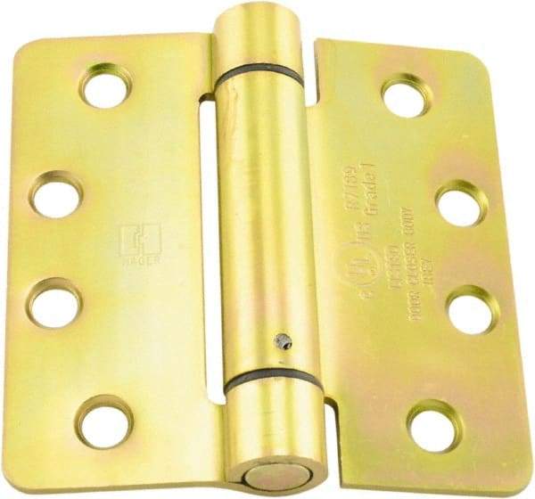 Hager - 4" Wide x 4" High Standard Weight Ball Bearing Residential Hinge - Round Edge, Steel, Zinc Finish - Apex Tool & Supply