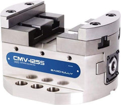Samchully - 125mm Jaw Width, 125mm Max Jaw Opening, 125mm Throat Depth, Manual Precision Self Centering Vise - Steel, 7.87" OAL x 7.87" OAW x 3.1496" OAH - Apex Tool & Supply