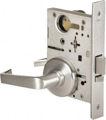 Stanley - Storeroom Lever Lockset for 1-3/8 to 1-3/4" Thick Doors - 2-3/8 to 2-3/4" Back Set, Brass, Satin Chrome Finish - Apex Tool & Supply