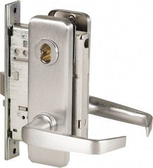 Stanley - Office Lever Lockset for 1-3/8 to 1-3/4" Thick Doors - 2-3/8 to 2-3/4" Back Set, Brass, Satin Chrome Finish - Apex Tool & Supply