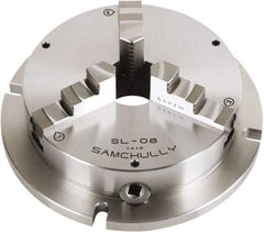 Samchully - 3 Jaw, 305mm Diam, Self Centering Manual Lathe Chuck - Plain Back Mount, Adjustable, 100mm Through Hole Diam, Forged Steel - Apex Tool & Supply