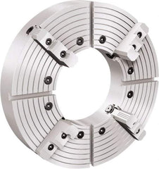 Samchully - 4 Jaw, 500mm Diam, Independent Manual Lathe Chuck - Plain Back Mount, Adjustable, 110mm Through Hole Diam, Cast Iron (Semi-Steel) - Apex Tool & Supply