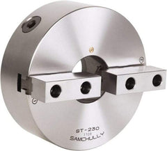 Samchully - 2 Jaw, 310mm Diam, Self Centering Manual Lathe Chuck - Front Mount, Adjustable, 100mm Through Hole Diam, Forged Steel - Apex Tool & Supply