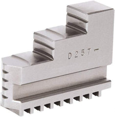 Samchully - 9" Max Chuck Diam Compatibility, Steel Square Serrated Hard Lathe Top Jaws - 2 Steps, 24mm Wide x 85mm Long x 64.5mm High - Apex Tool & Supply