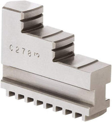 Samchully - 9" Max Chuck Diam Compatibility, Steel Square Serrated Hard Lathe Top Jaws - 2 Steps, 24mm Wide x 85mm Long x 64.5mm High - Apex Tool & Supply