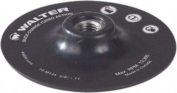 WALTER Surface Technologies - 5" Diam Quick-Change Disc Backing Pad - 12,200 RPM - Apex Tool & Supply