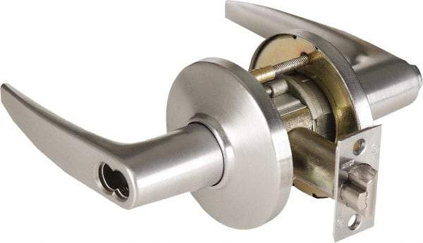 Stanley - Grade 1 Storeroom Lever Lockset - 2-3/4" Back Set, Zinc, Satin Chrome Finish - Apex Tool & Supply