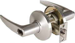 Stanley - Grade 1 Storeroom Lever Lockset - 2-3/4" Back Set, Zinc, Satin Chrome Finish - Apex Tool & Supply