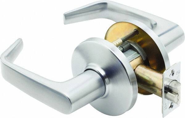 Stanley - Grade 1 Privacy Lever Lockset - 2-3/4" Back Set, Zinc, Satin Chrome Finish - Apex Tool & Supply