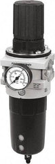 Parker - 1" NPT Port Heavy-Duty 1 Piece Filter/Regulator FRL Unit - Polypropylene Bowl, 465 SCFM, 254 Max psi, 13-1/2" High, Automatic Drain - Apex Tool & Supply