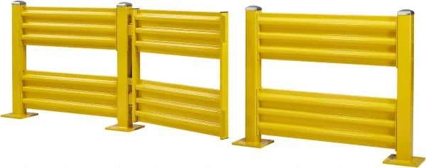 Steel King - Steel Self Closing Rail Safety Gate - Fits 48" Clear Opening, 43-3/4" Wide x 39" Door Height, 100 Lb, Safety Yellow - Apex Tool & Supply